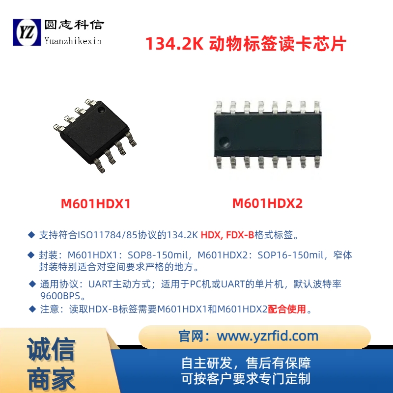 M601HDX 134.2K HDX FDX-B格式標(biāo)簽讀卡芯片